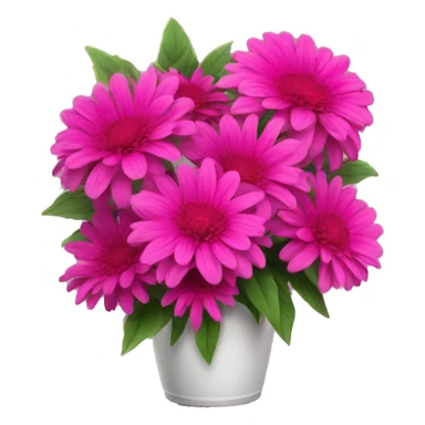 Flower bouquet with pink, fuchsia dalias sticker