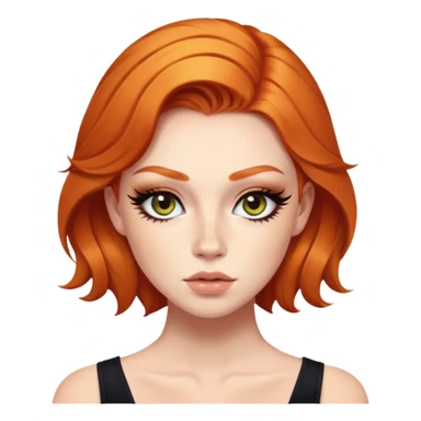 pretty ginger baddie with eyeliner  sticker