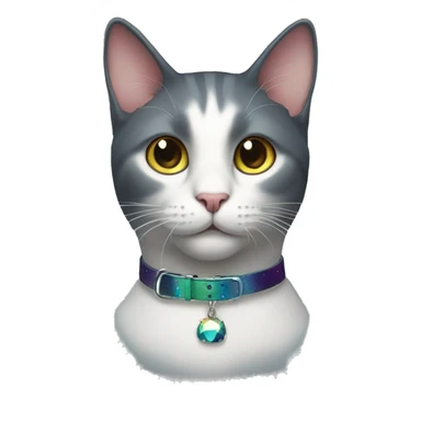 Cat wearing Dark iridescent collar  sticker