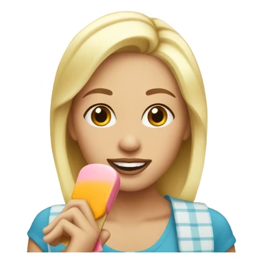 blonde woman eating popsicle in shower sticker