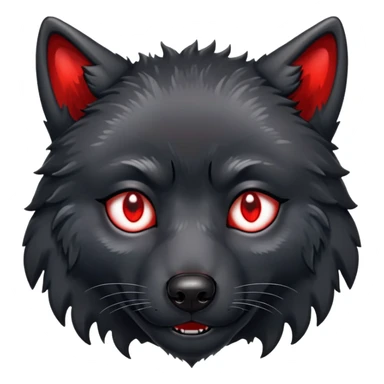 sad crying black wolf with red eyes sticker