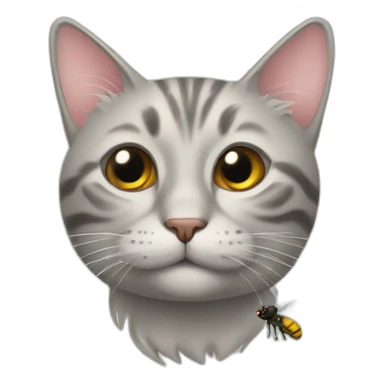 cat following a fly sticker