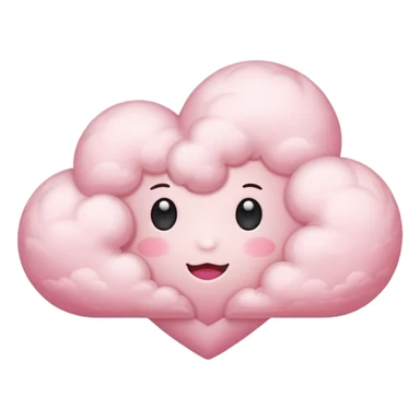 pink heart cloud sticker