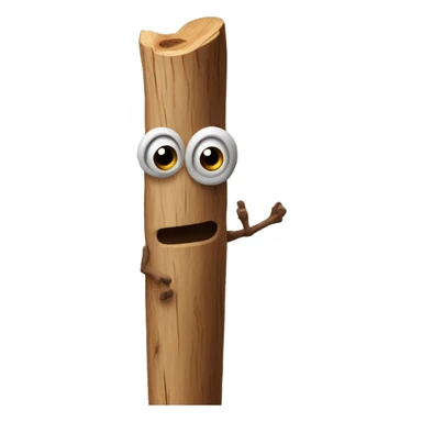 Stick of wood with eyes and arms sticker