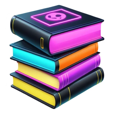 books cyberpunk neon sticker