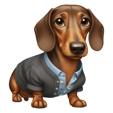 Dachshund wearing clothes sticker