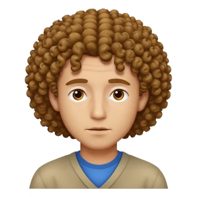 Silence emoji with curly hair man sticker