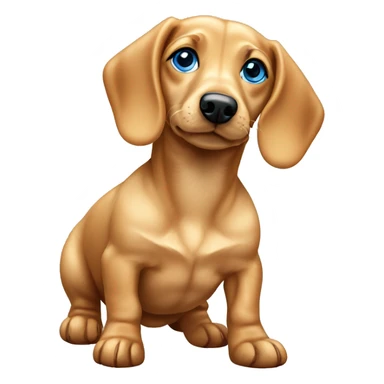 Blonde miniature weiner dog blue eyes puppy  sticker