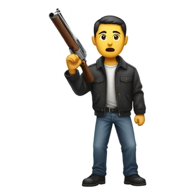 chinese guy with shotgun stopping bullies sticker