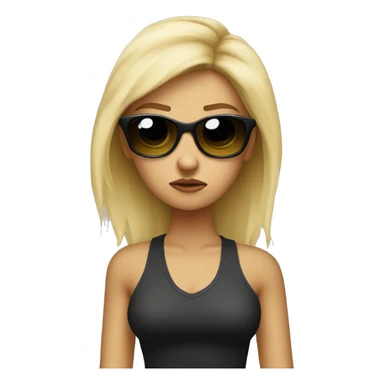 angry blond girl with sun glasses sticker