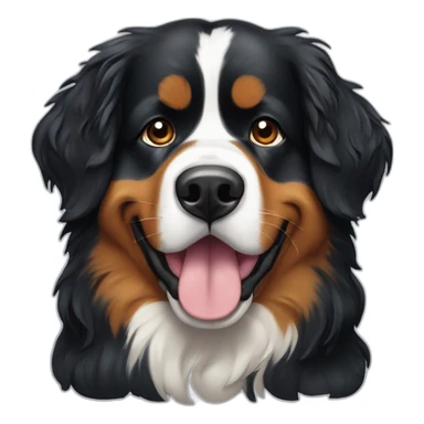 bernese mountaind dog with wet hair sticker