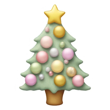pastel pin k christmas tree with pastel pink and pastel yellow ornaments sticker