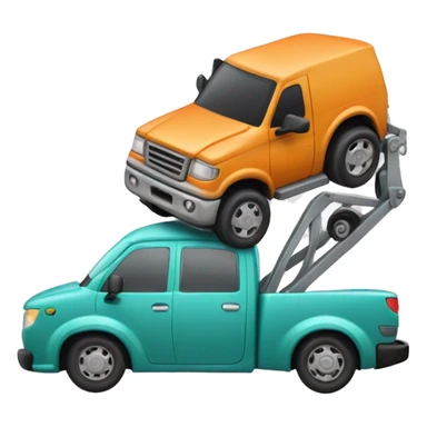 Tow truck carrying a smaller car  sticker