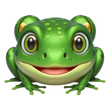 simple kawaii frog, very simple dot eyes, vey big pupils sticker