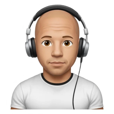 VIN DIESEL with headphones  sticker