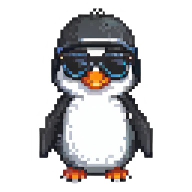 cool penguin with black shades sticker