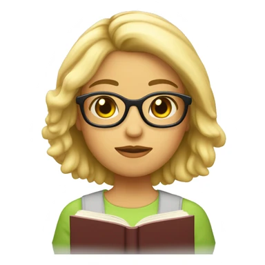 Chica rubia pelo corto y lentes de lectura sticker