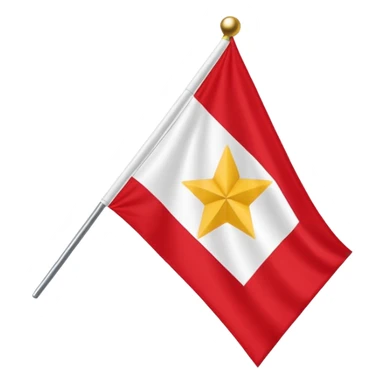 Bandeira do Pará em cor vermelho e uma listra banca na vertical e uma estrela dourada no centro sticker