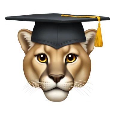 cougar with graduation hat on sticker