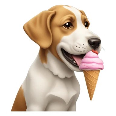 Dog eating ice cream sticker