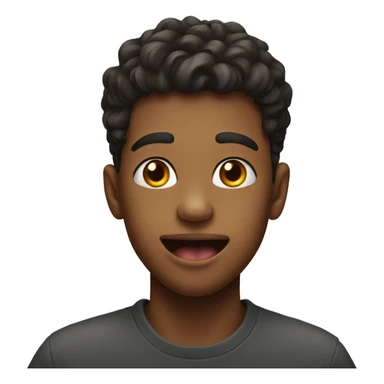 Boy with his tongue out  sticker