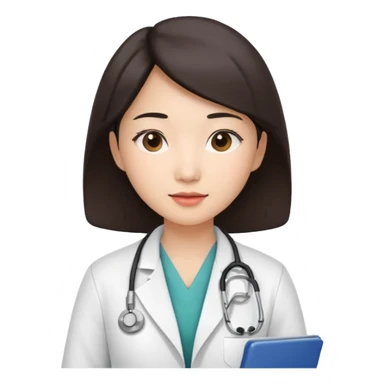 asian woman doctor sticker