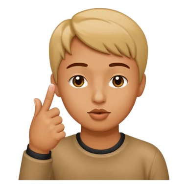 Person tapping thumb and index finger together with kissy face sticker