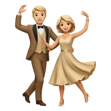 White Man and white woman dancing white sticker