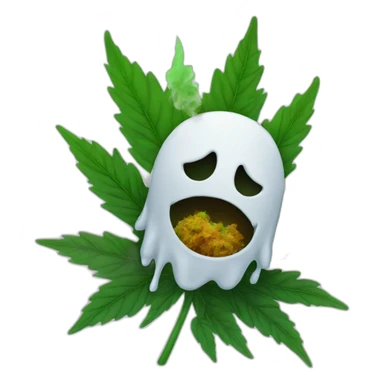A ghost smoking marijuana sticker