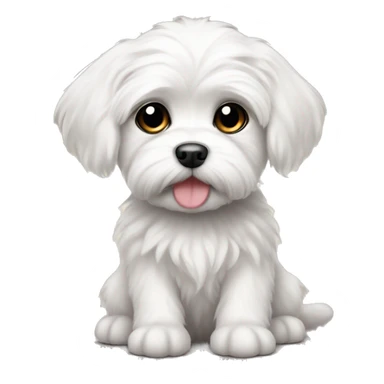 Cute Maltese puppy with dark eyes sticker