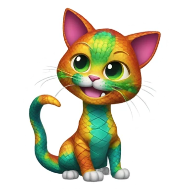 cat in a cute snake costume sticker