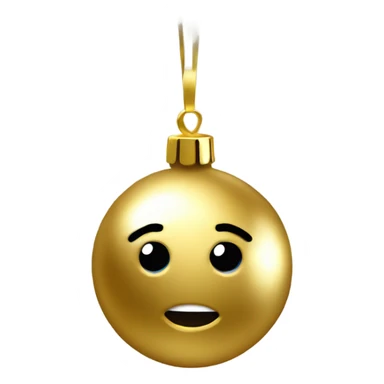 A metallic Christmas gold ornament sticker