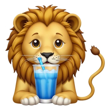 Lion drinking slushy  sticker