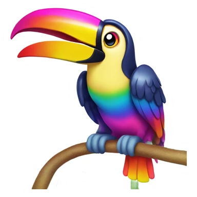 Lisa Frank rainbow toucan  sticker