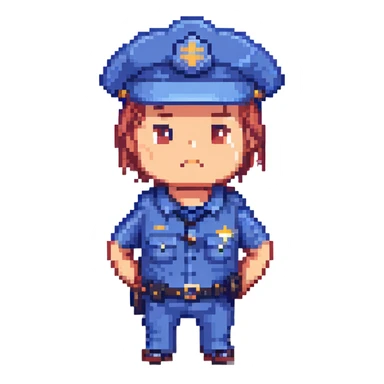 police officer shrugging his shoulders sticker