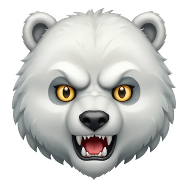 Polar bear and wolf hybrid with sabertooth fangs sticker
