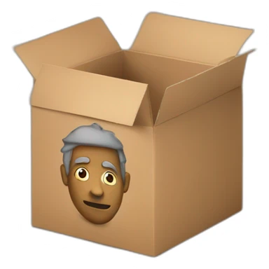 Homeless man in cardboard box sticker