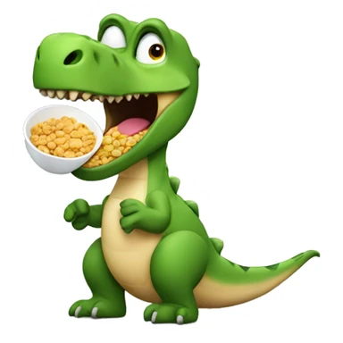 Dinosaur eating cereal sticker