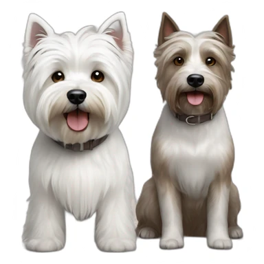 West Highland White Terrier and brown gray boomer dog sticker