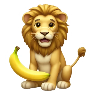 Lion holding banana sticker