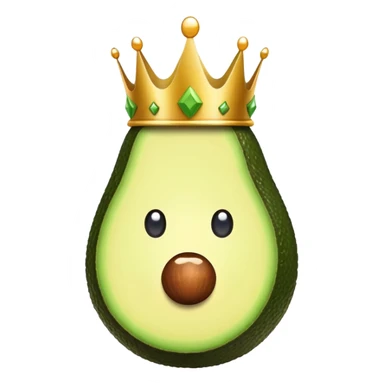 Avocado with a crown sticker