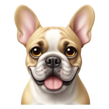  French bulldog with one ear down sticker