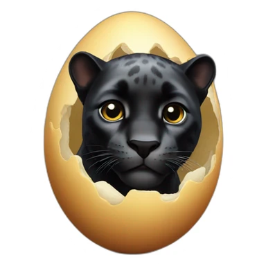 black panther animal in egg sticker