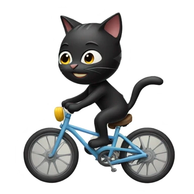 Black cat riding a bike sticker