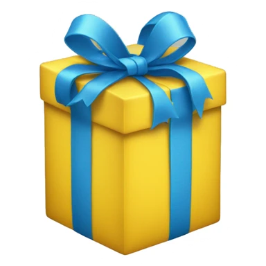 blue and yellow present sticker