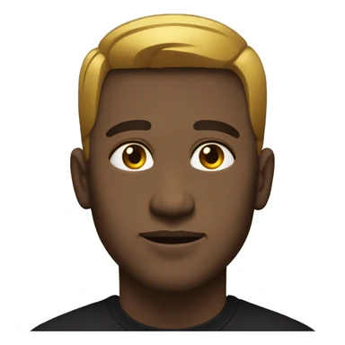 casual portrait of a male in black shirt with gold chain and short hair with a fade sticker