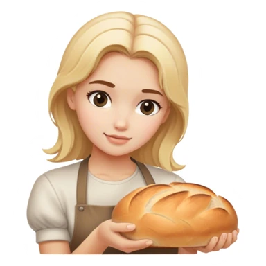 Blonde hair girl baking sourdough bread sticker
