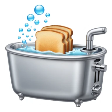 Toaster taking a bath sticker