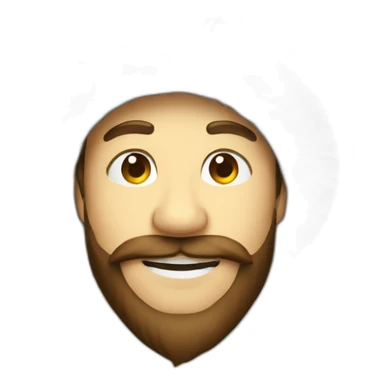 smiling guy beard in fur hat sticker