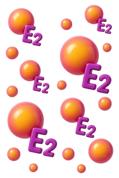 EMOJI STILE IPHONE 3D DI particelle di ormoni estrogeni che fluttuano in aria sticker